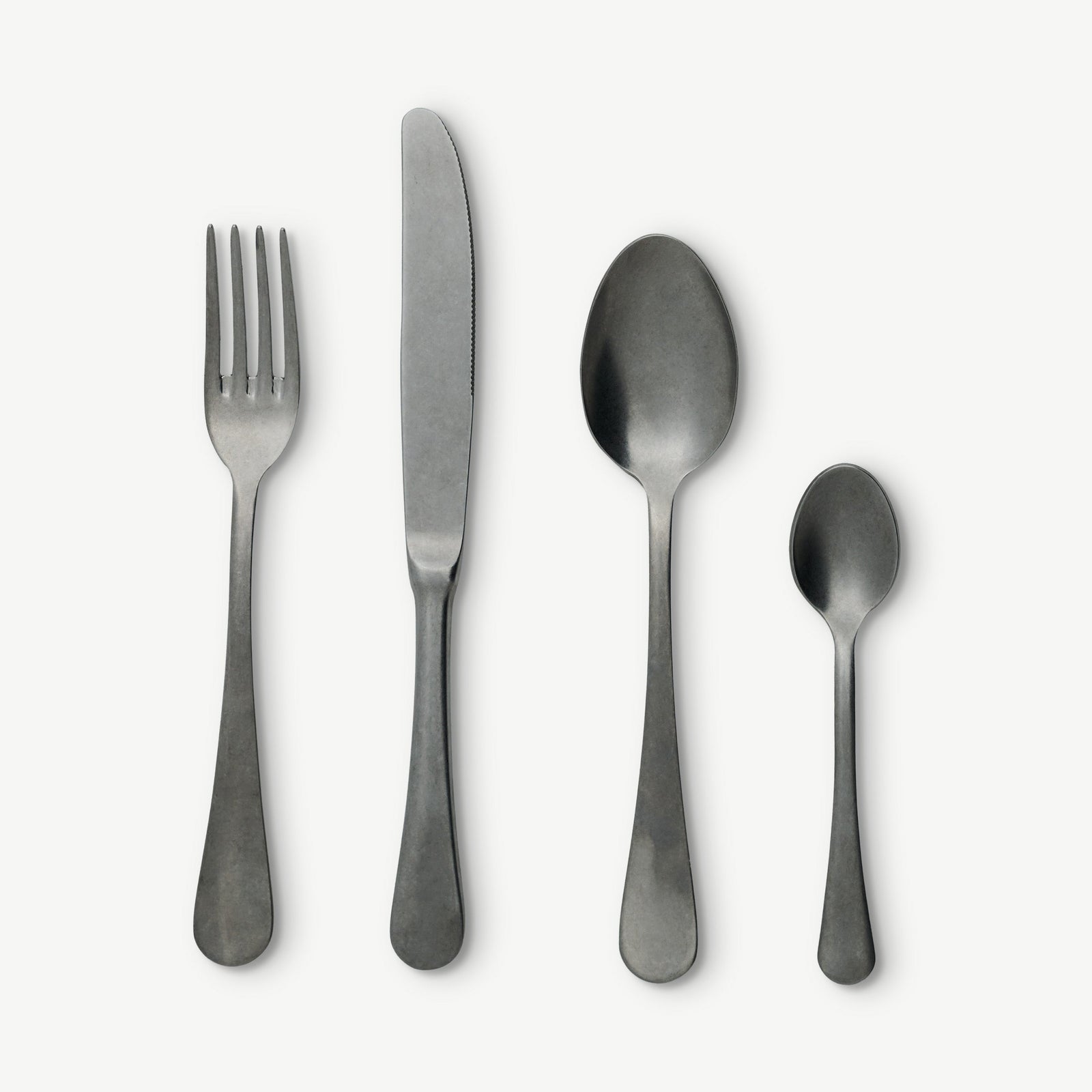 Milano Cutlery Set 16pc, Silver Stainless Steel Stonewashed
