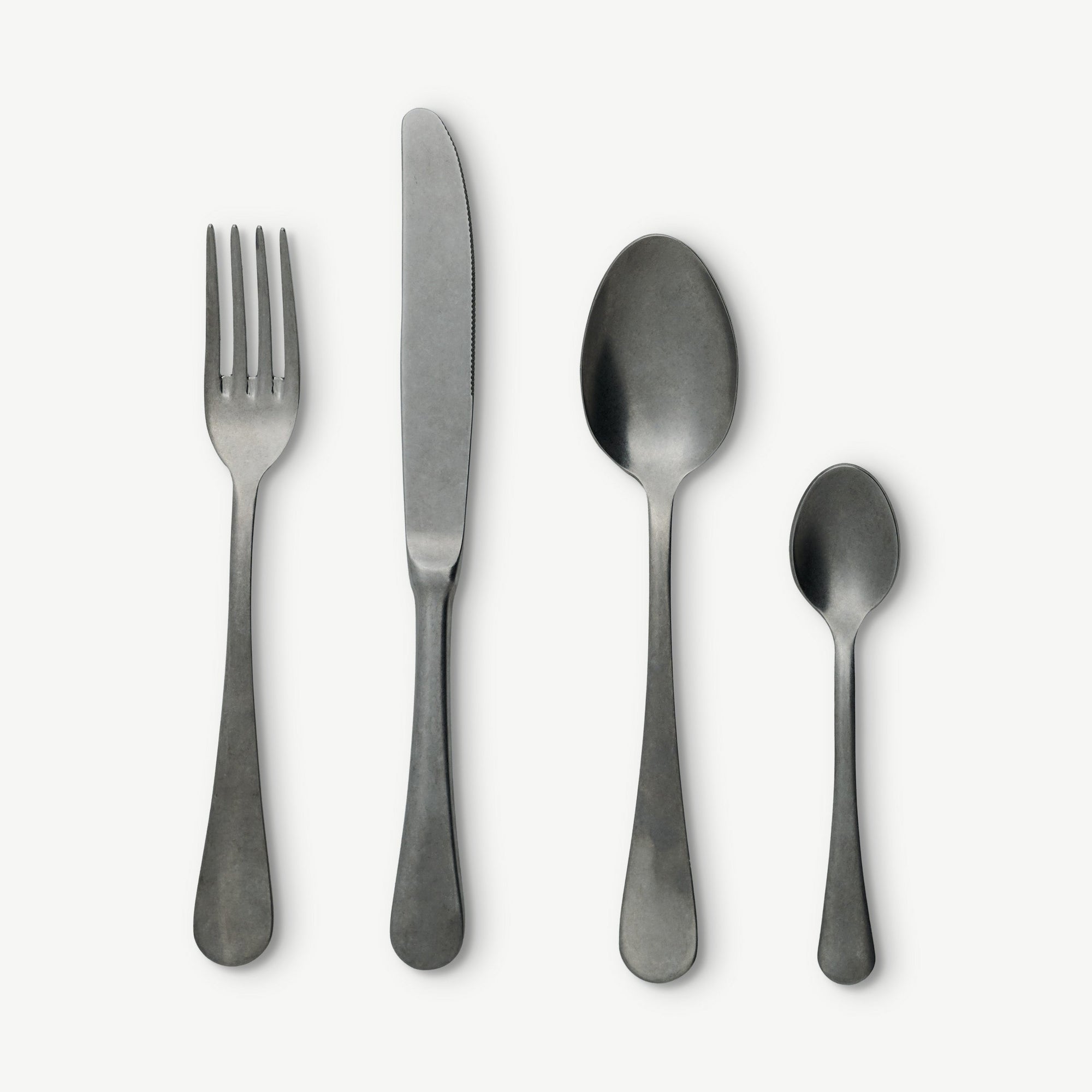 Milano Cutlery Set 16pc, Silver Stainless Steel Stonewashed