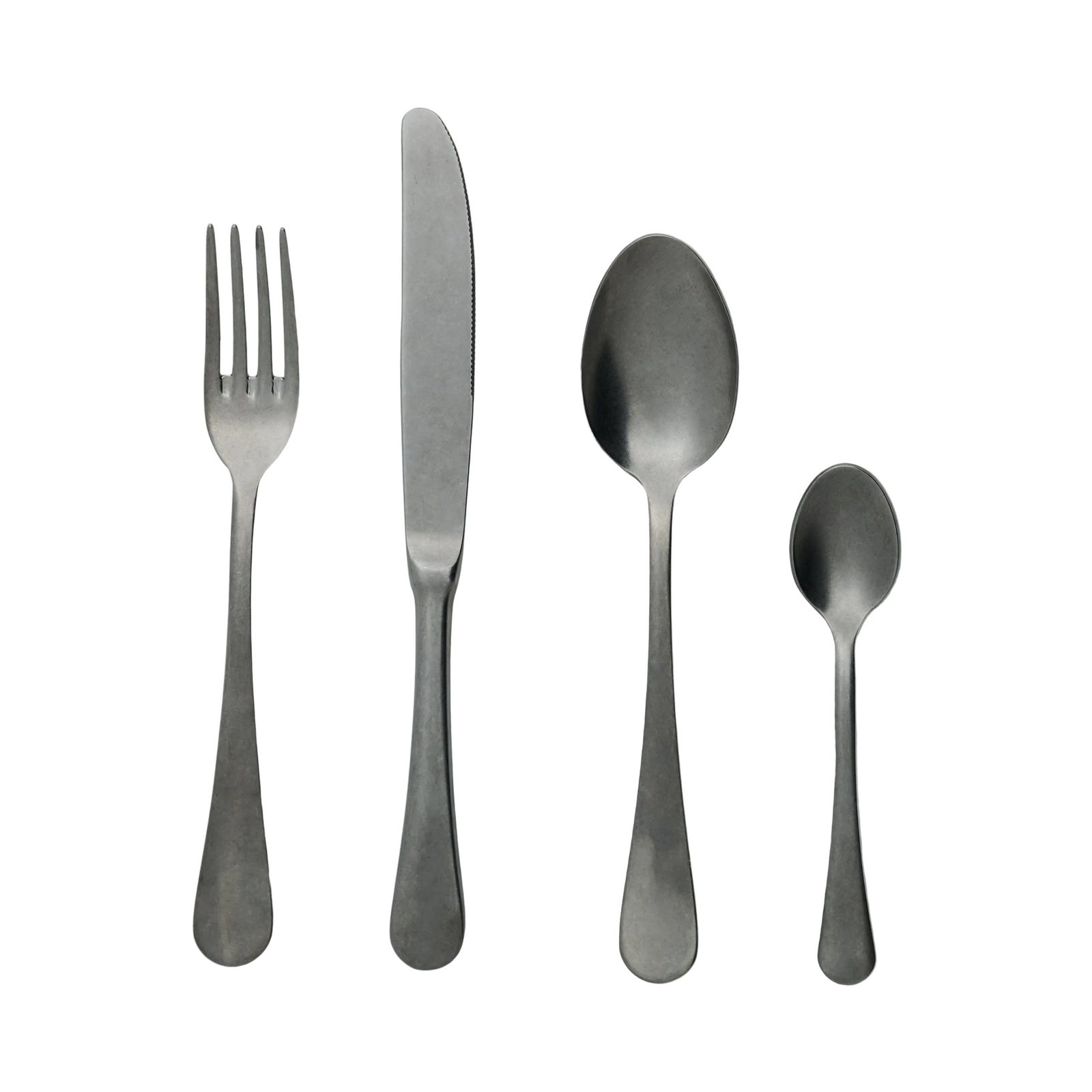 Milano Cutlery Set 16pc, Silver Stainless Steel Stonewashed
