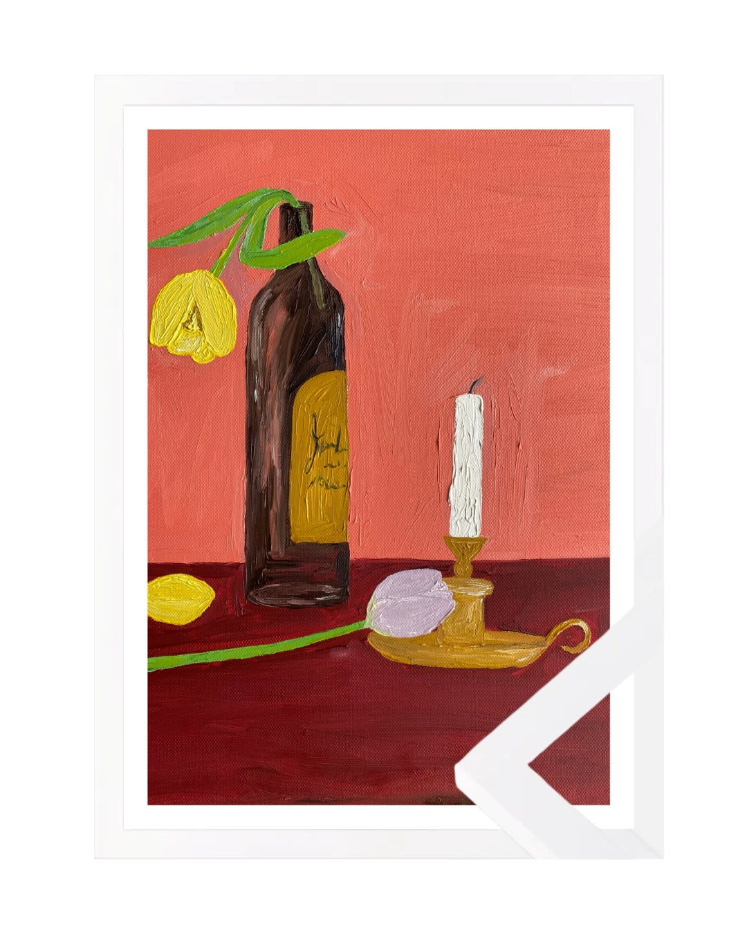 Candles, Wine and Flowers Fine Art Print