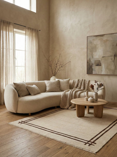 Kelim Gashgai — Handmade, 202x284 cm, Beige, 100% Virgin Wool | Back view