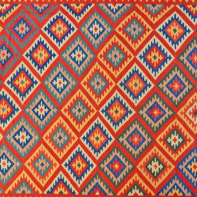 Kelim Gashgai — Handmade, 320x403 cm, Red, 100% Virgin Wool | View 4