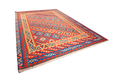 Kelim Gashgai — Handmade, 320x403 cm, Red, 100% Virgin Wool | View 5