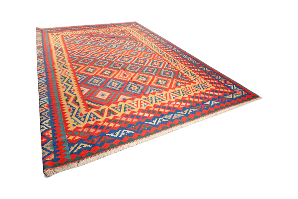 Kelim Gashgai — Handmade, 320x403 cm, Red, 100% Virgin Wool | View 5