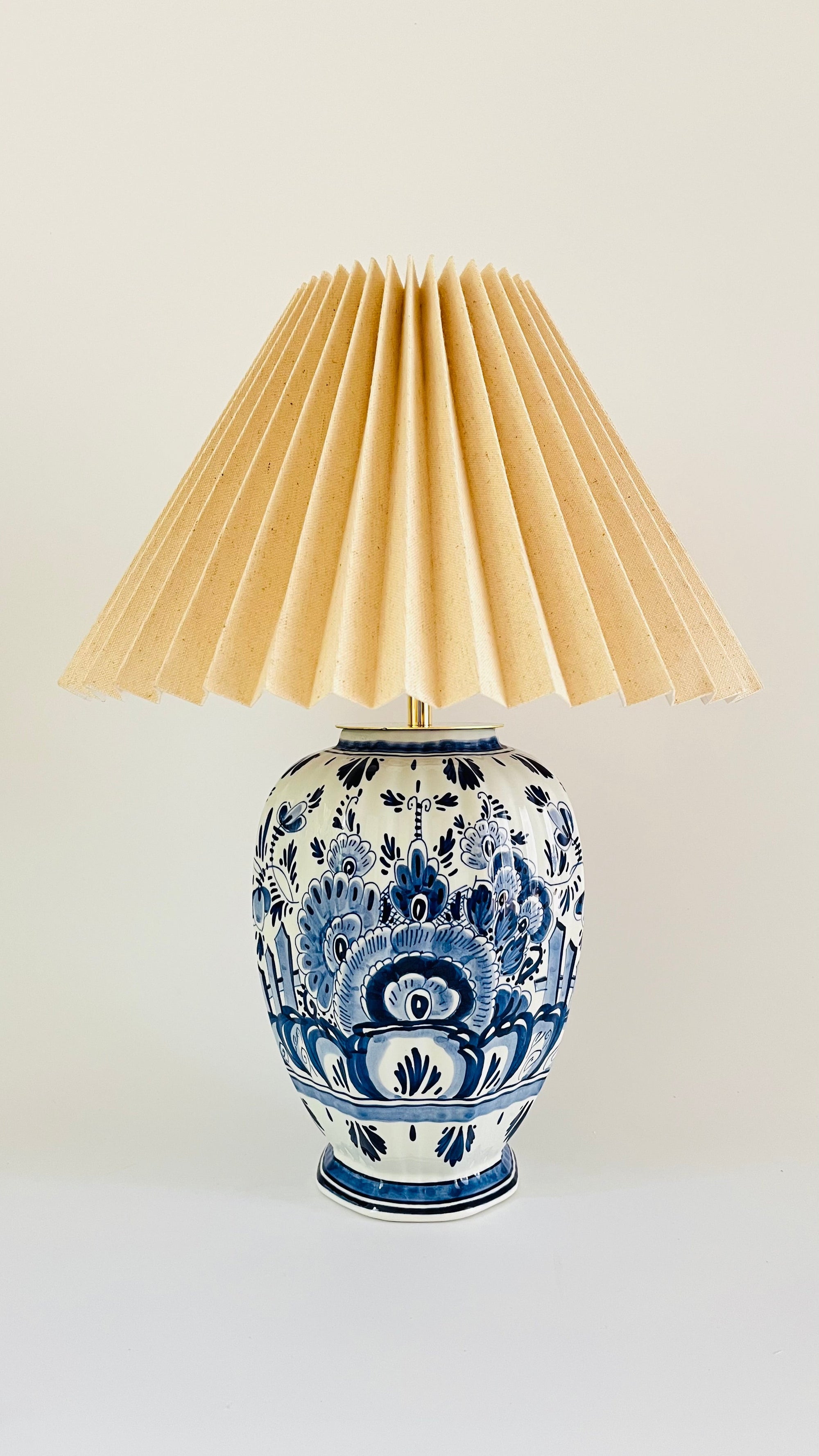 Antique Delft Table Lamp