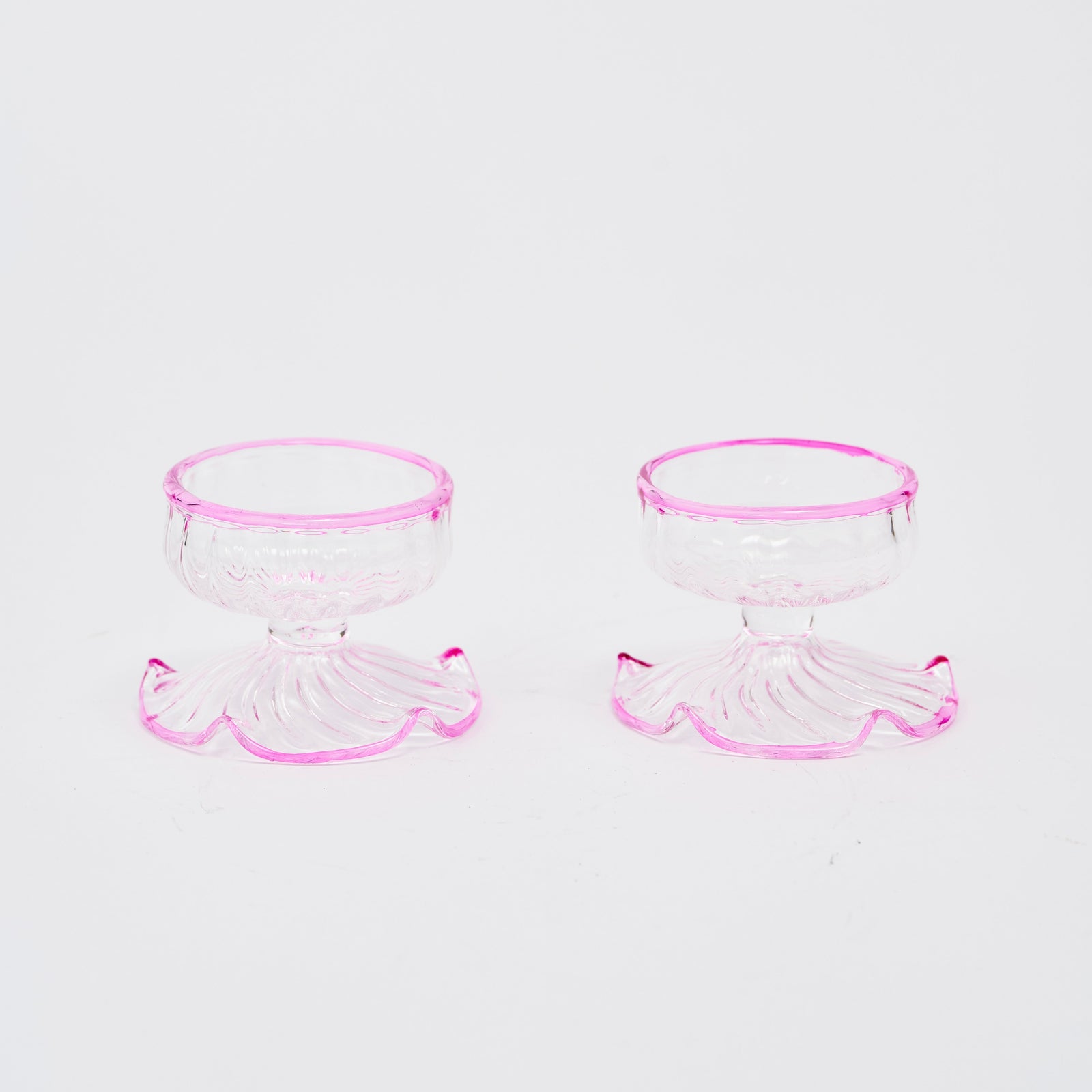 Pink Rimmed Tealight Holders (Set of 2)
