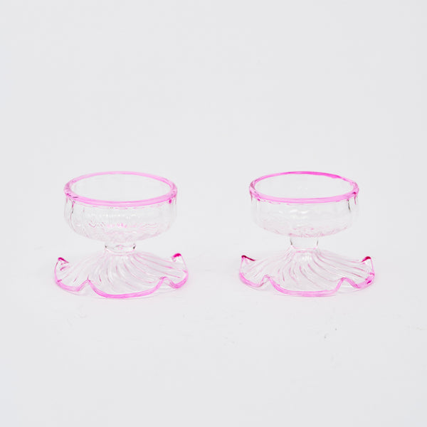 Pink Rimmed Tealight Holders (Set of 2)