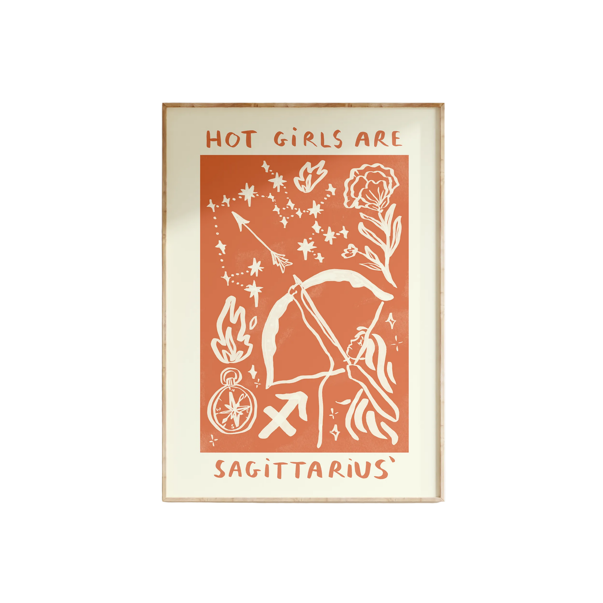 Hot Girls Are Sagittarius Print Print