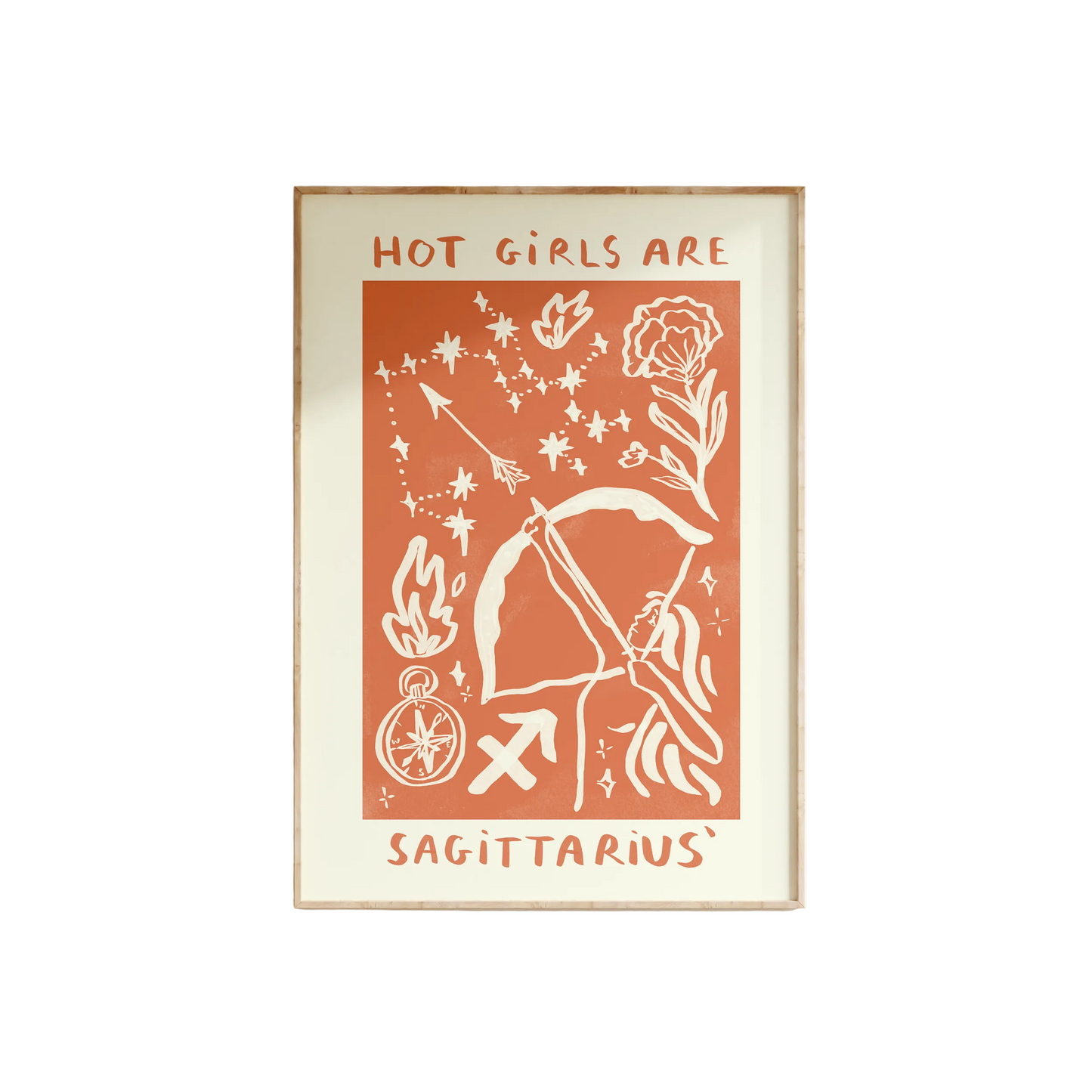 Hot Girls Are Sagittarius Print Print