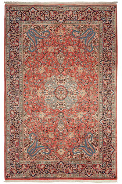 Sarough — Hand-knotted, 200x303 cm, Red, 100% Virgin Wool | Main view