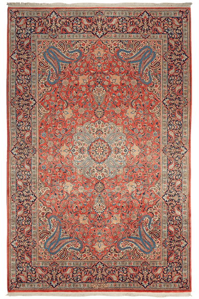 Sarough — Hand-knotted, 200x303 cm, Red, 100% Virgin Wool | Main view