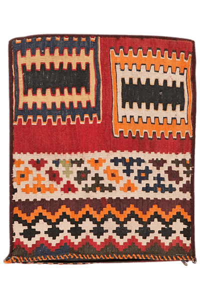 Kelim Kissen — Handmade, 43x53 cm, Red, 100% Virgin Wool | Main view