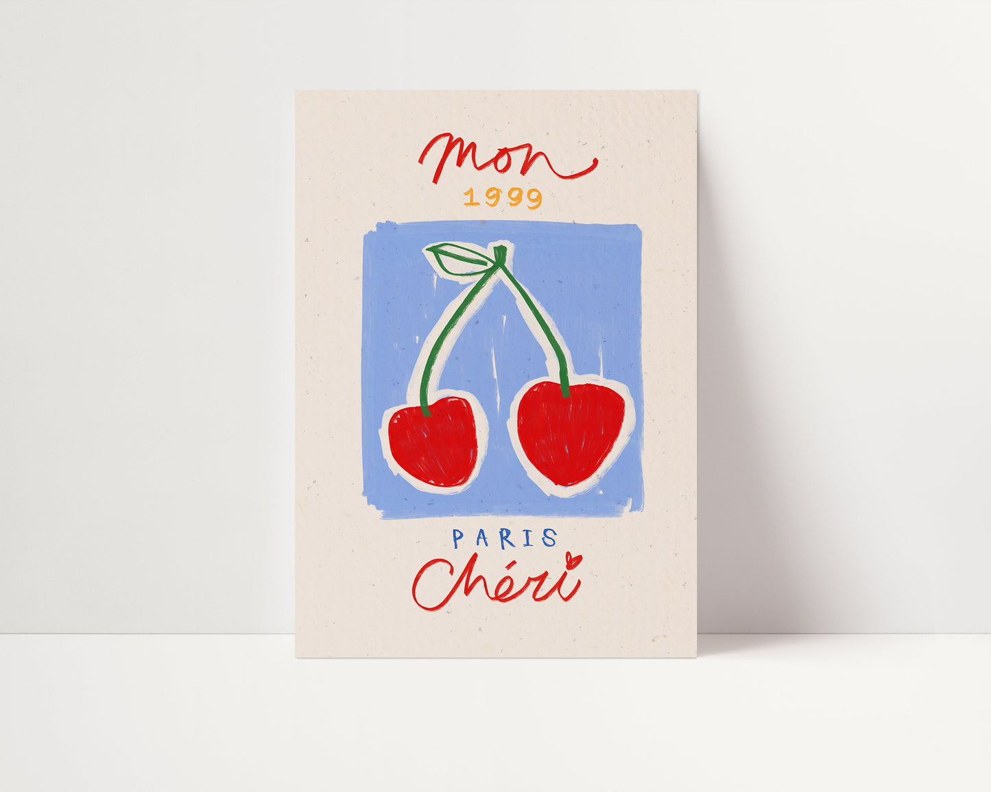 Mon Cheri | French Cherries Print | UNFRAMED