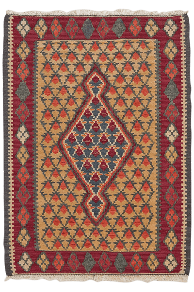 Kelim Senneh — Handmade, 63x86 cm, Beige, 100% Virgin Wool | Main view