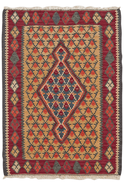 Kelim Senneh — Handmade, 63x86 cm, Beige, 100% Virgin Wool | Main view