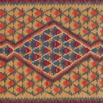 Kelim Senneh — Handmade, 63x86 cm, Beige, 100% Virgin Wool | View 4