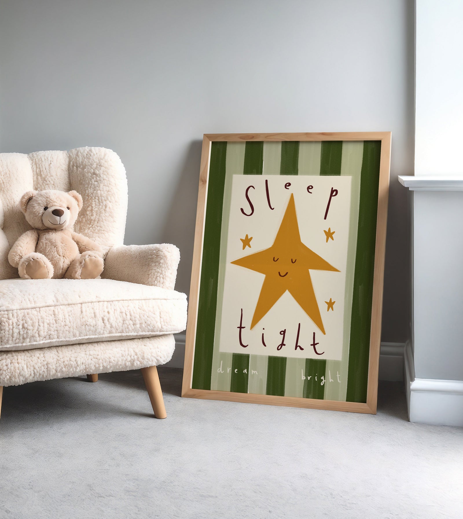 Sleep Tight Dream Bright | Nursery Print | UNFRAMED
