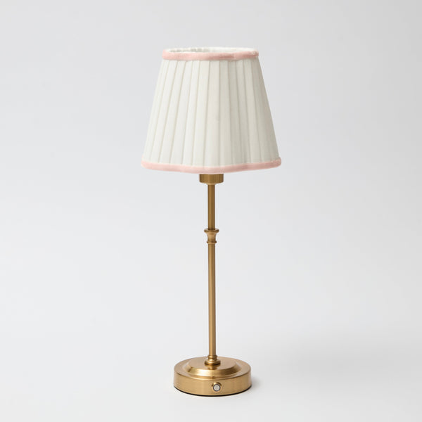 Lyla Lamp With Pink Velvet Scalloped Lampshade