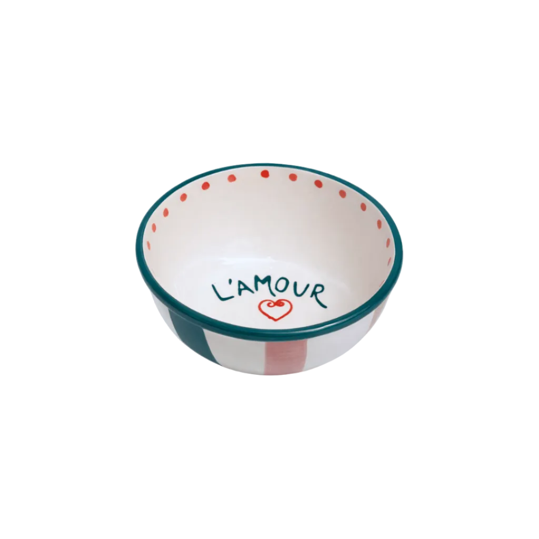 L'Amour Pink and Green Bowl