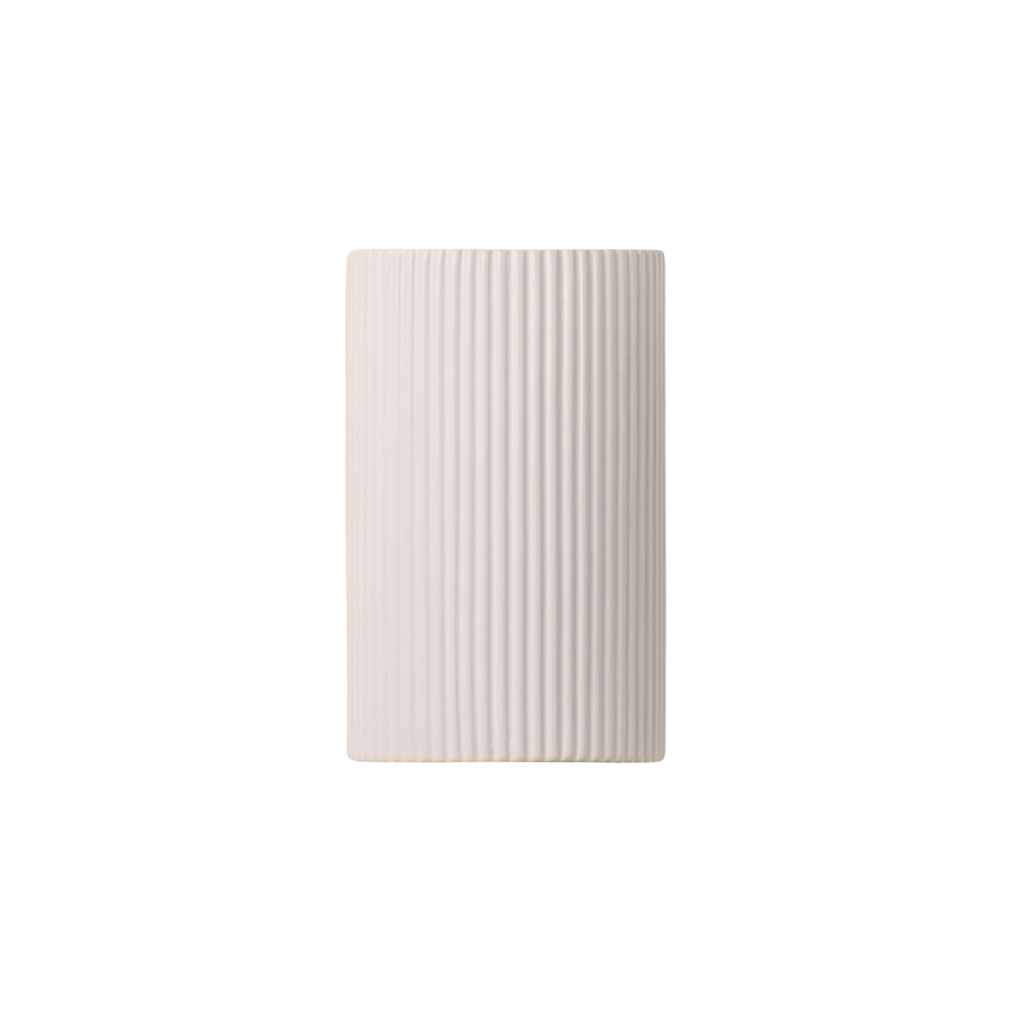 White Ribbed Ceramic Pillar Wall Light