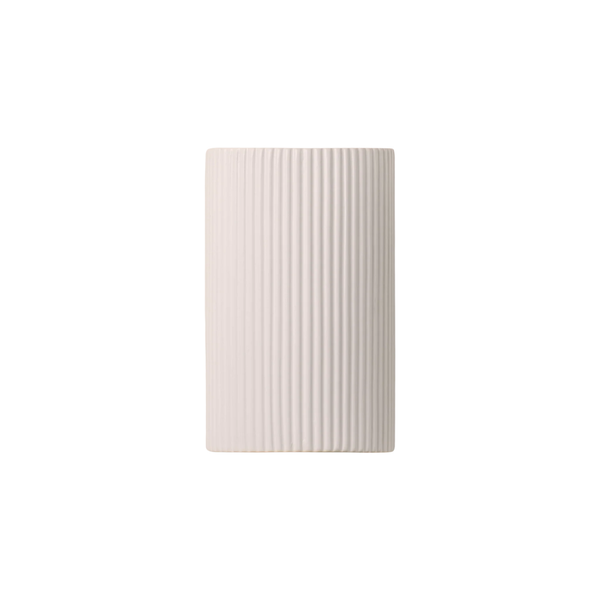 White Ribbed Ceramic Pillar Wall Light