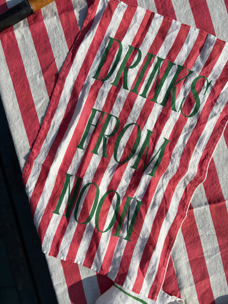 Drinks From Noon - Tennis Linen Teatowel
