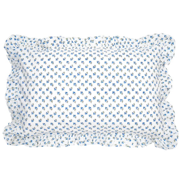 Blue Ditsy Ruffle Pillowcase