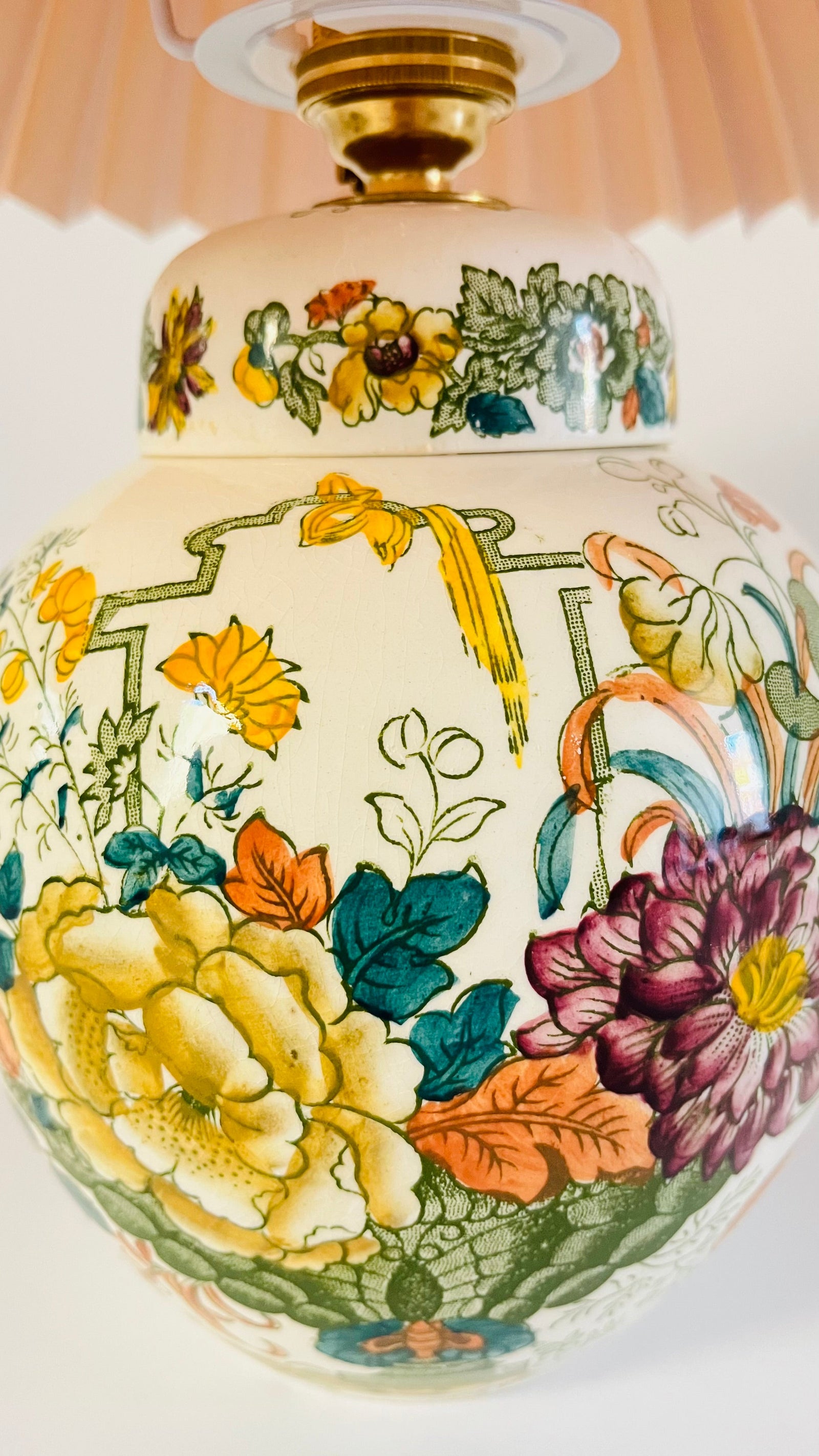 Antique Mason’s ‘Strathmore’ Jar Lamp