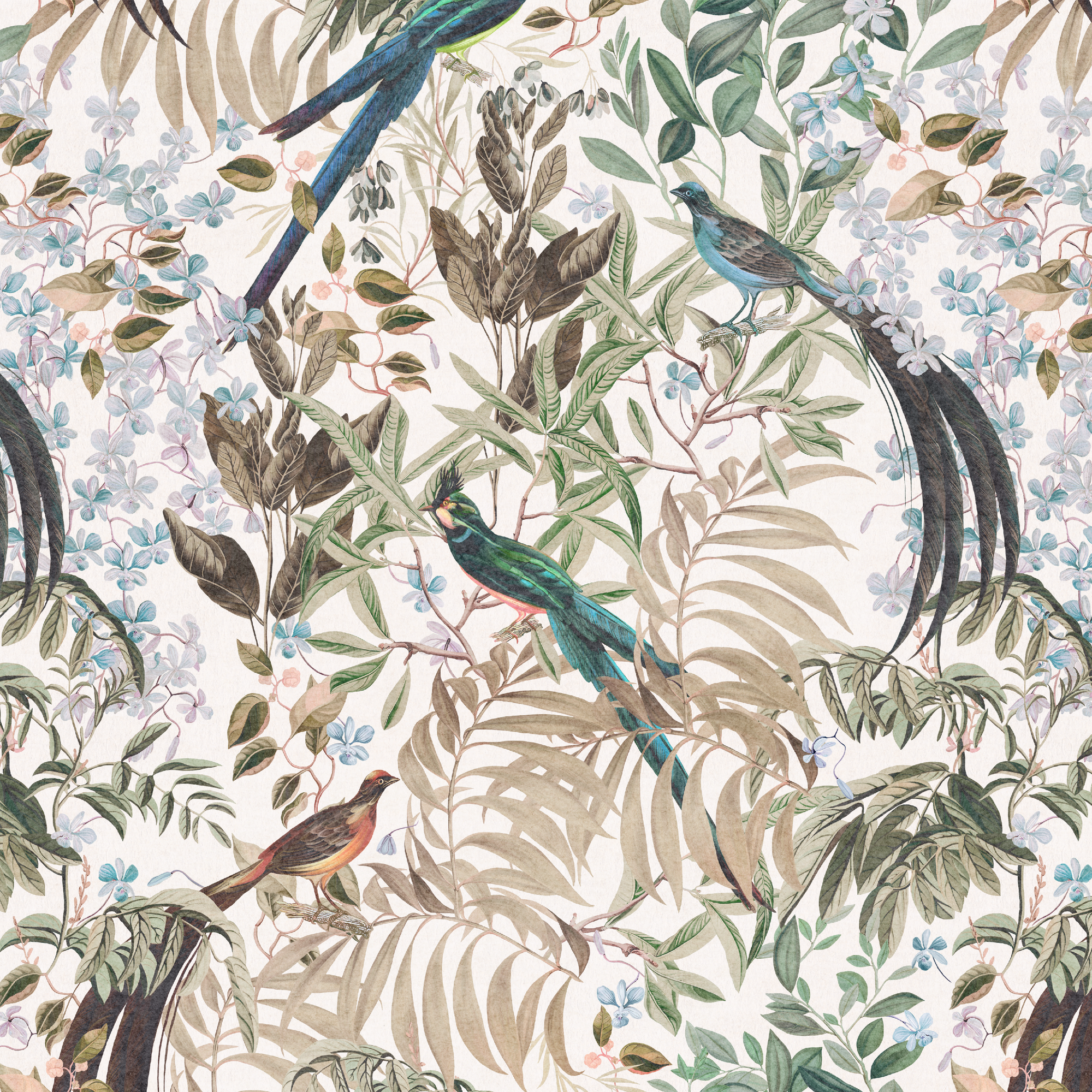 Resplendent Woods Linen Fabric - Shaded White
