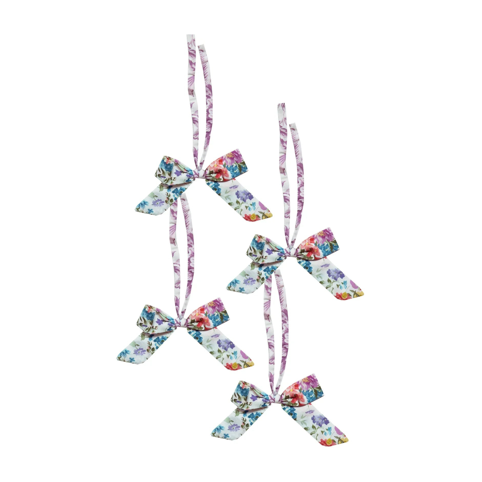 Set of 4 Napkin Ring Bows Made With Liberty Fabrics & Bridgerton Bouquet Parade Peach