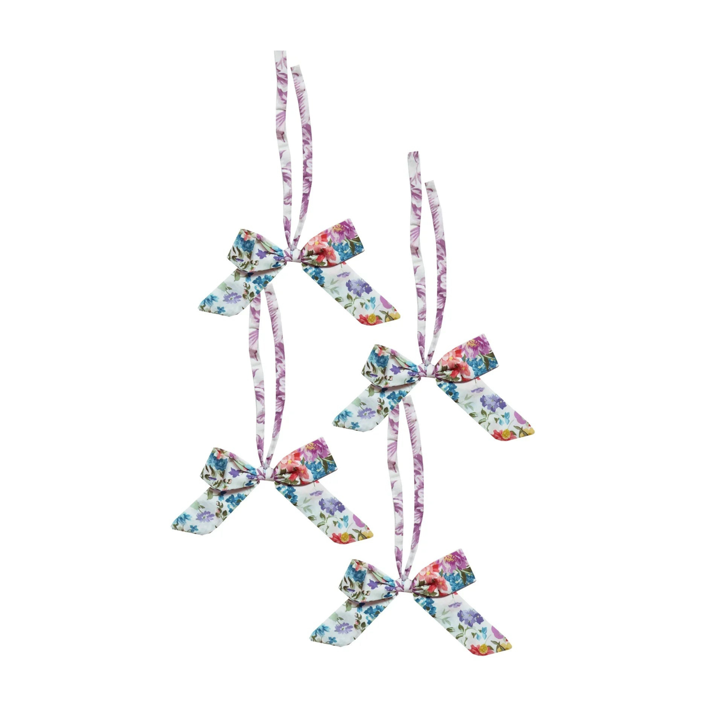 Set of 4 Napkin Ring Bows Made With Liberty Fabrics & Bridgerton Bouquet Parade Peach