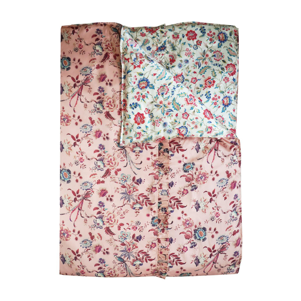 Reversible Silk Ruffle Edge Heirloom Quilt Made With Liberty Fabric Eva Belle & Jannah