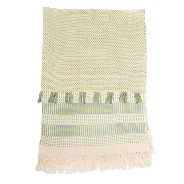 Organic Cotton Feijoa Green Throw