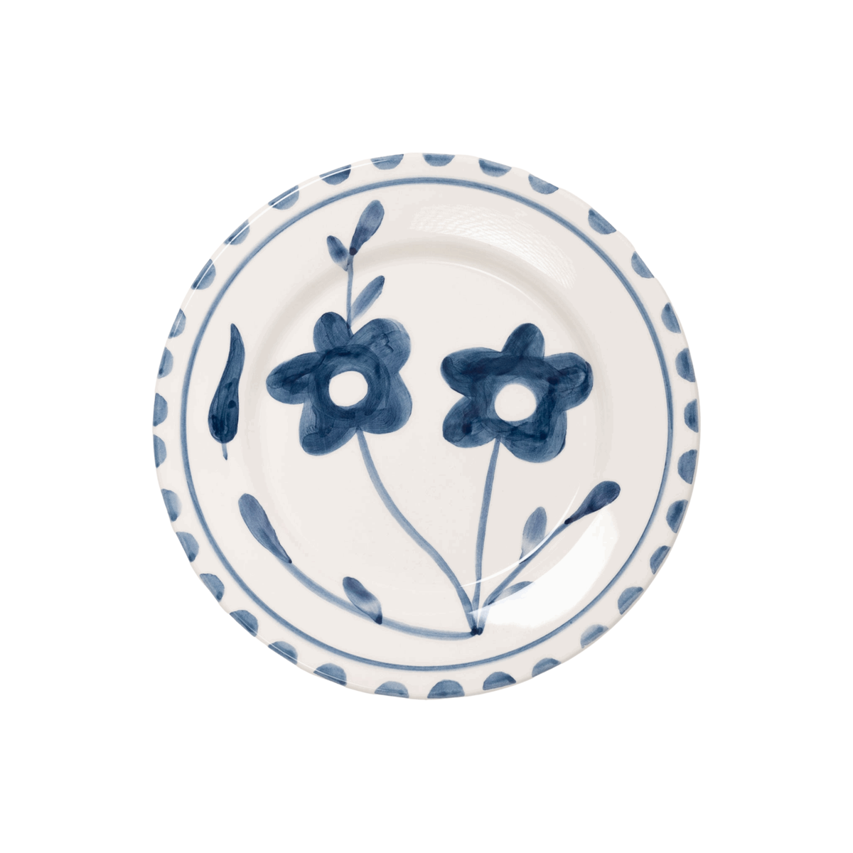 Blue flowers Hand Painted Salad Plate - Set of 4