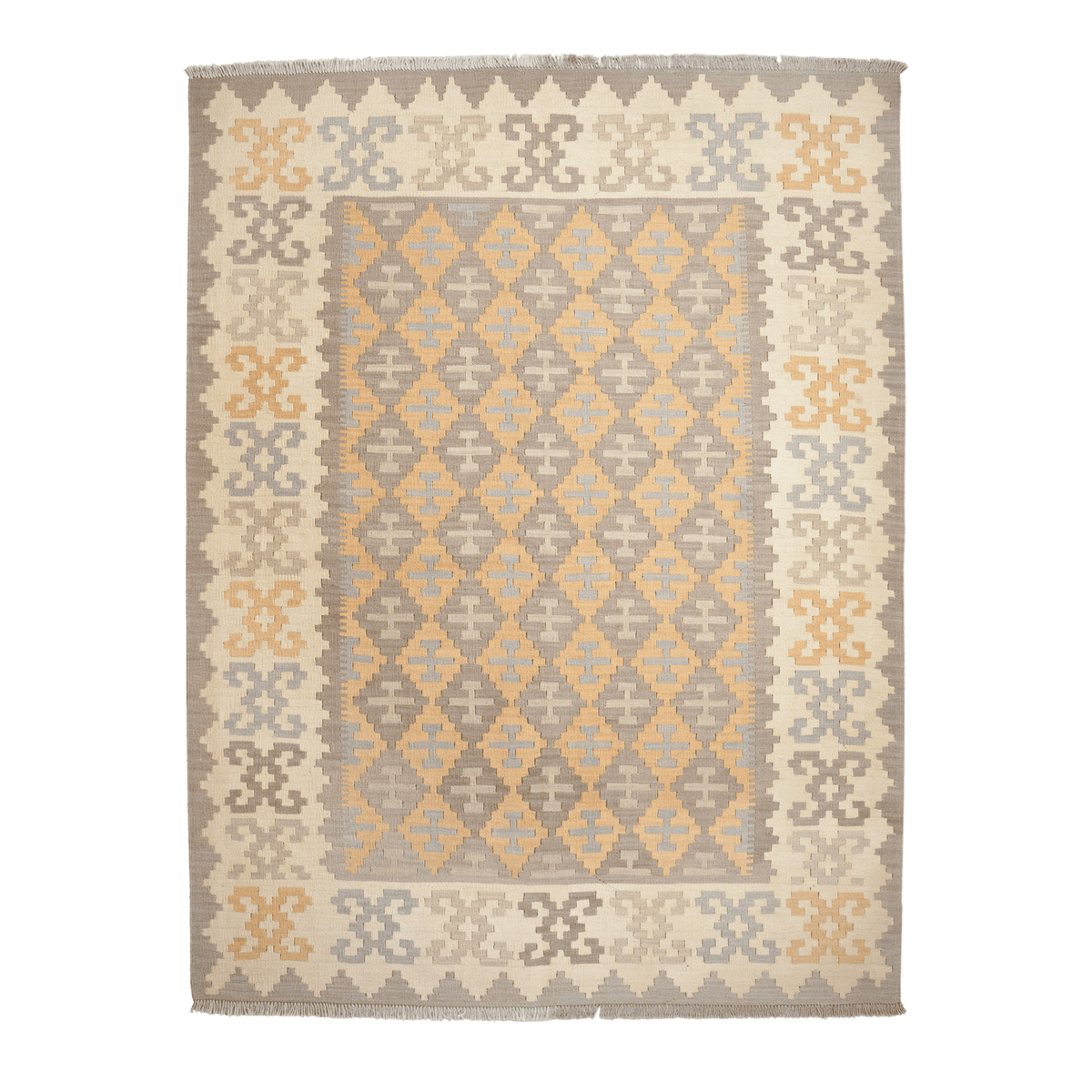 Kelim Gashgai Handwoven – Grey, 235 x 178cm