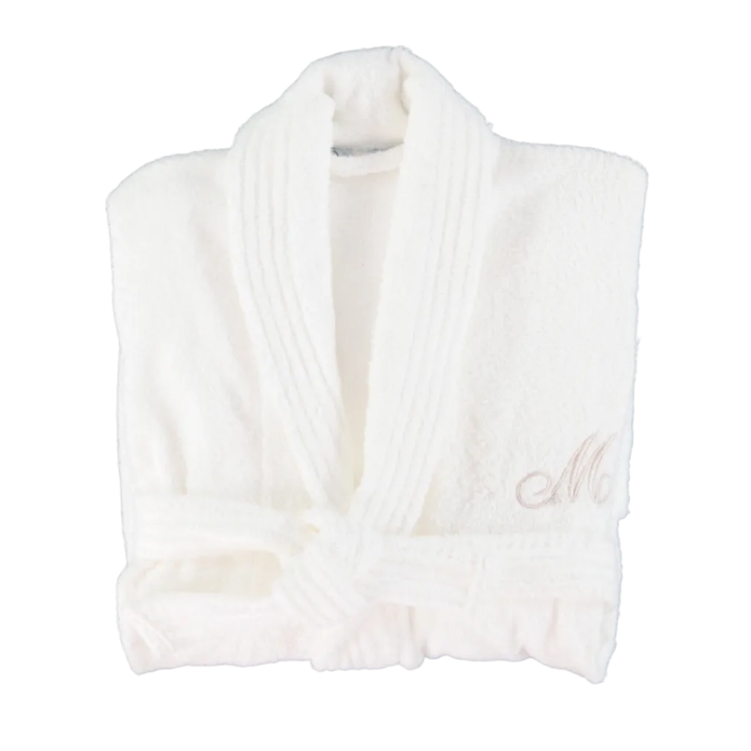 White Cotton Terry Bathrobe, 450 g/m²