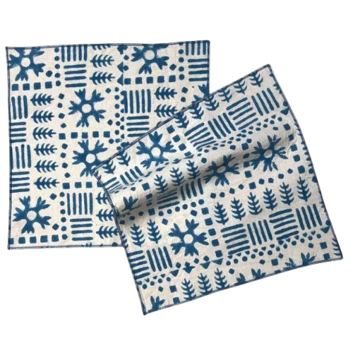 Blue Bloom Bandies Kerchief Handkerchief | Block Print