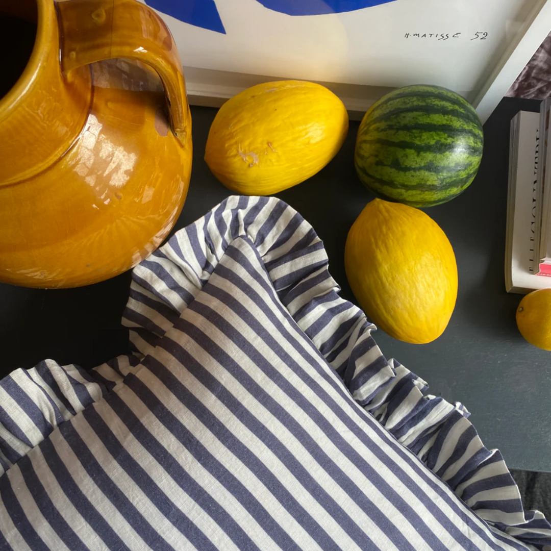 Folkstone Blue Candy Stripe Cushion Cover