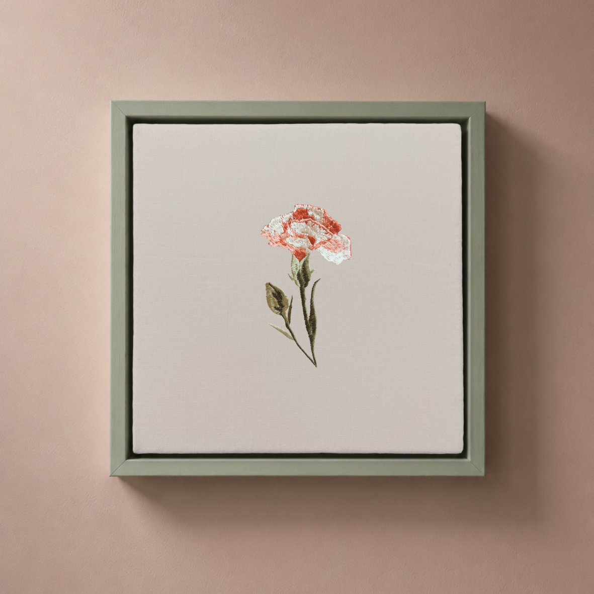 Personalised Birth Flower Embroidered Canvas