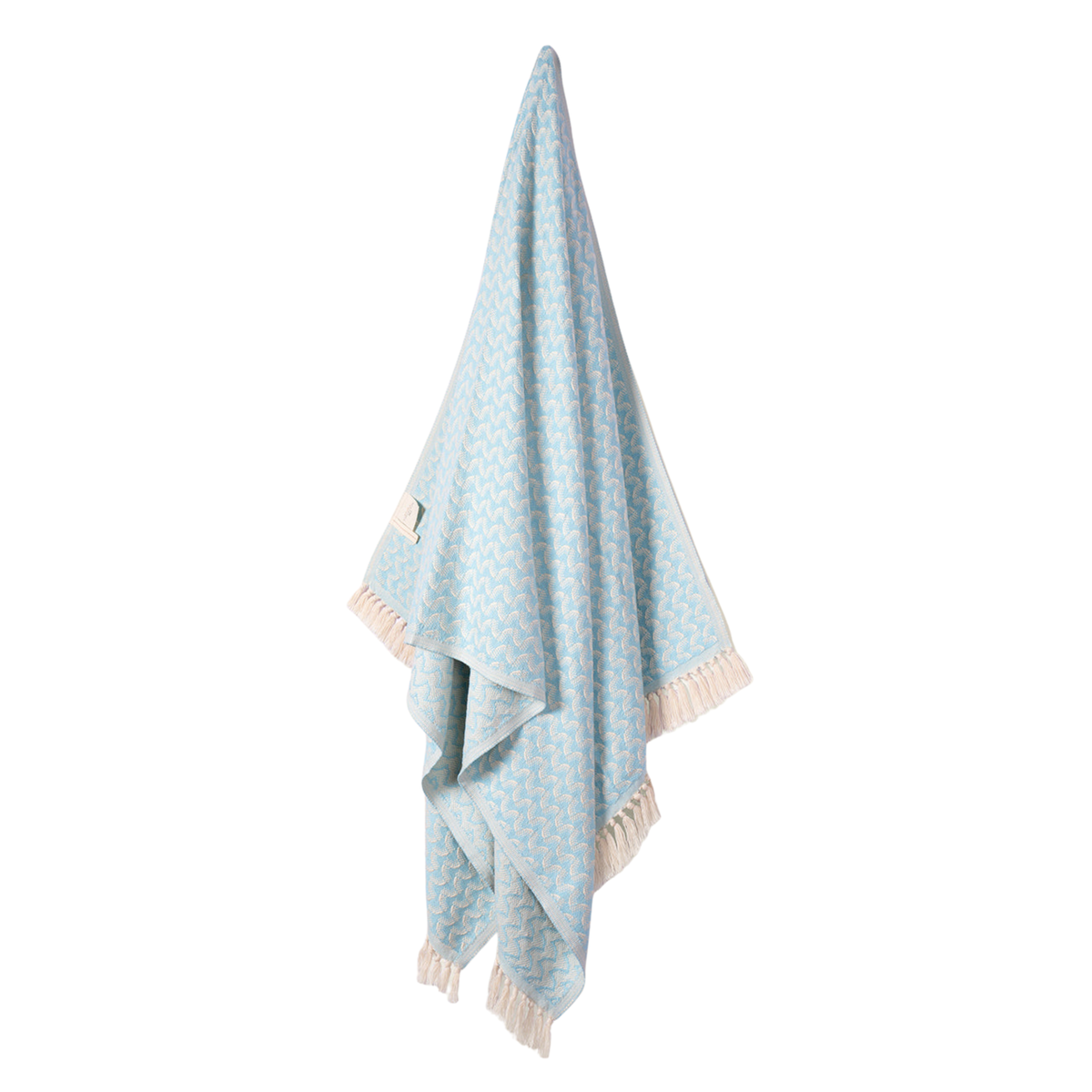 Silent Ripple Pure Cotton Bath & Beach Towel In Powder Blue