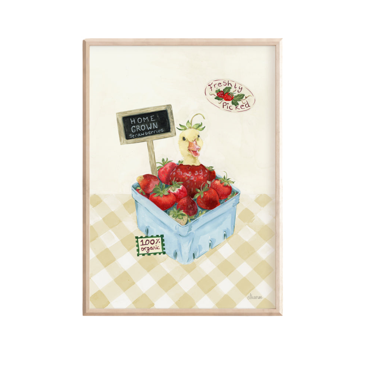 Strawberry Duck Art Print