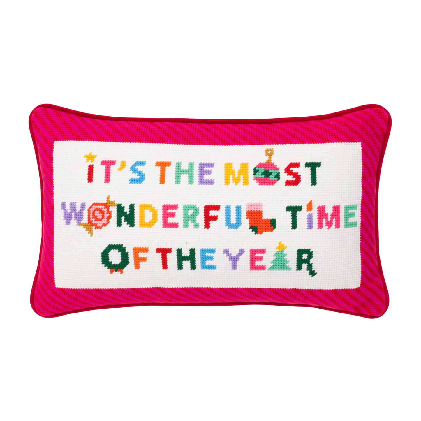 Most Wonderful Time Needlepoint Pillow