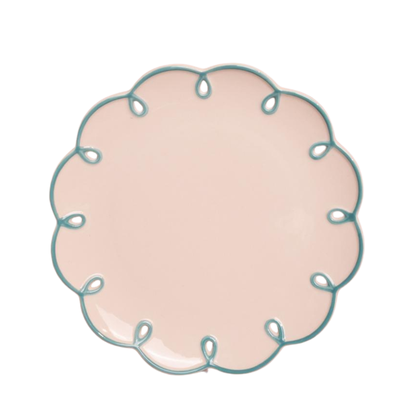 Sky Blue Scalloped Dessert Plate - Set of 4