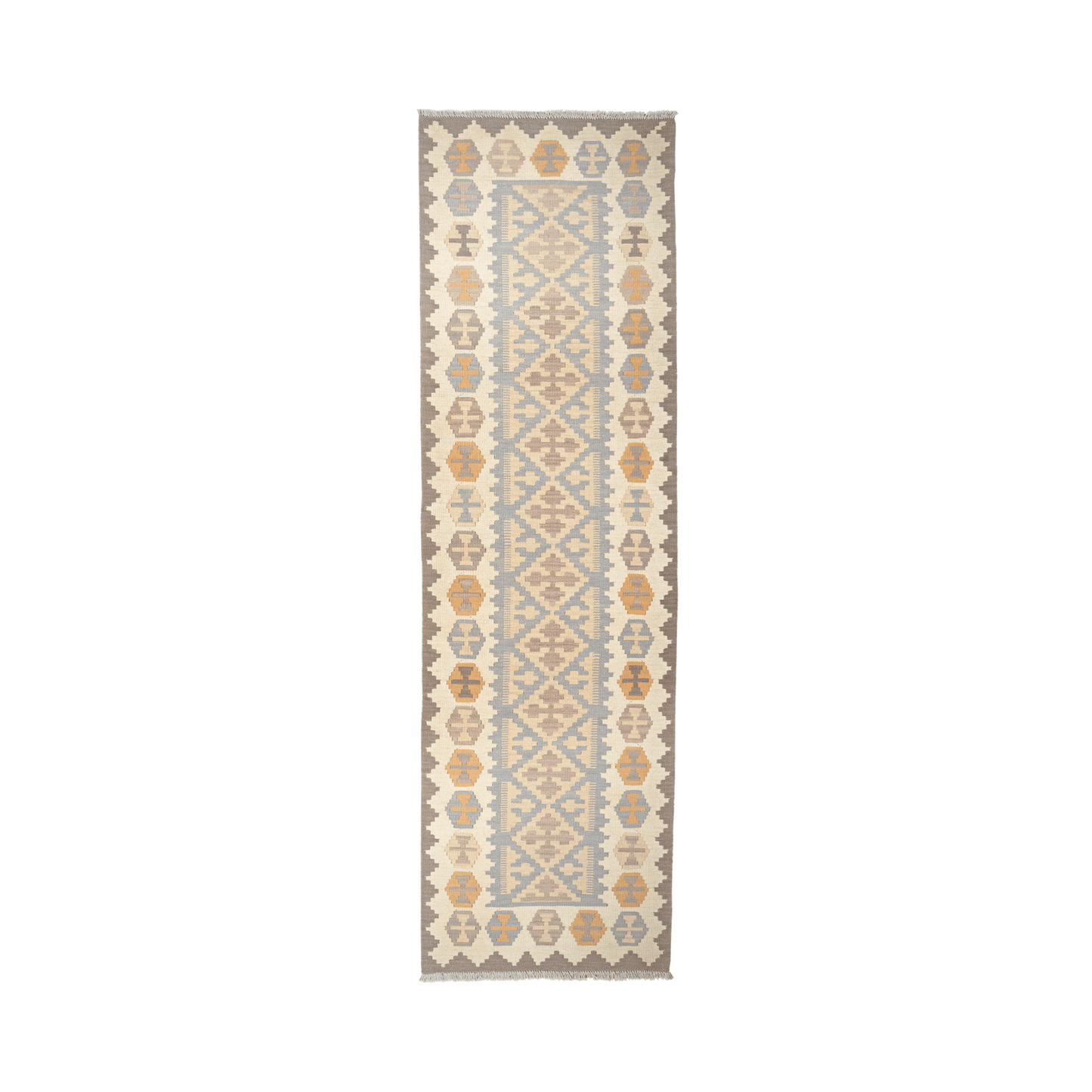 Kelim Gashgai Handwoven – Grey, 300 x 81cm
