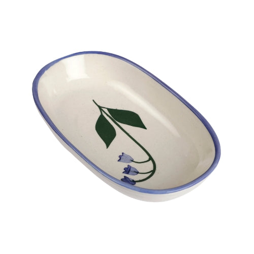 Handmade Ceramic Serving Bowl - Blue Bell , 1.5 x 8 x 4 Inches - Set of 4