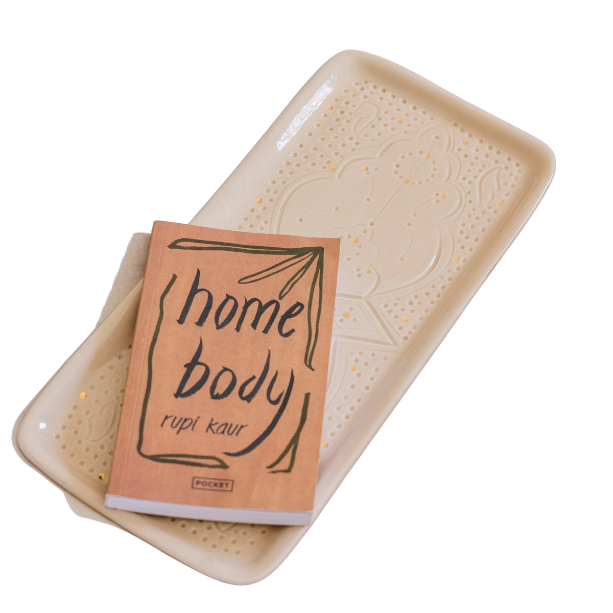 Long Decorative Tray - Empreinte Gold