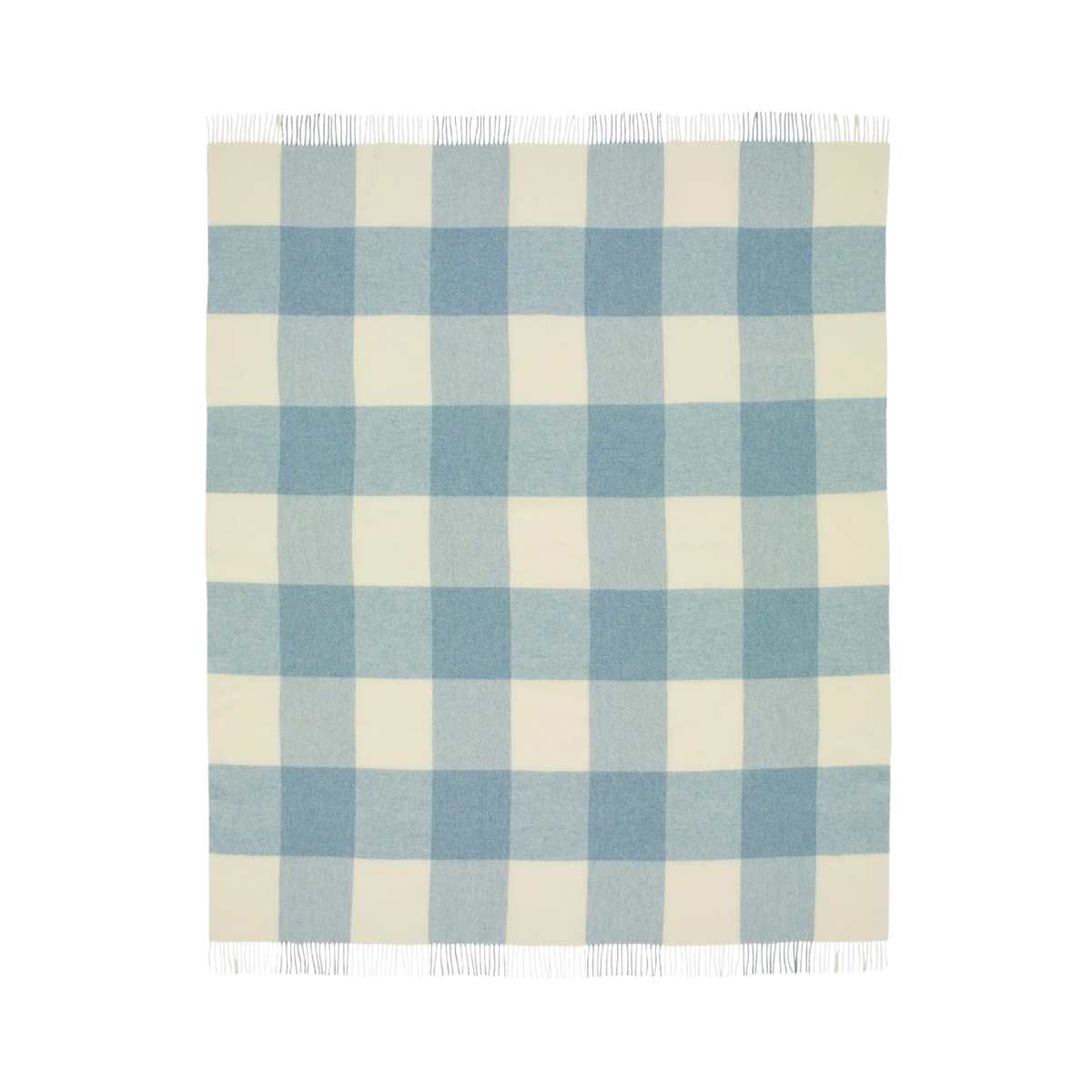 Lucy's Sky Blue Checker Merino Throw Blanket