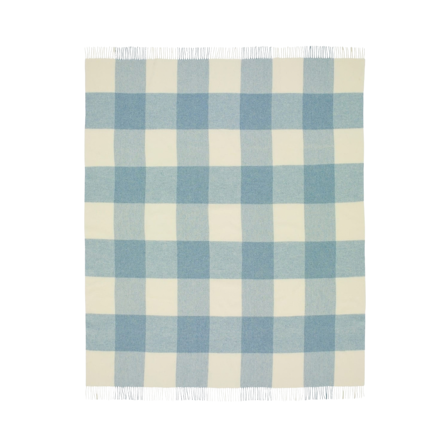 Lucy's Sky Blue Checker Merino Throw Blanket