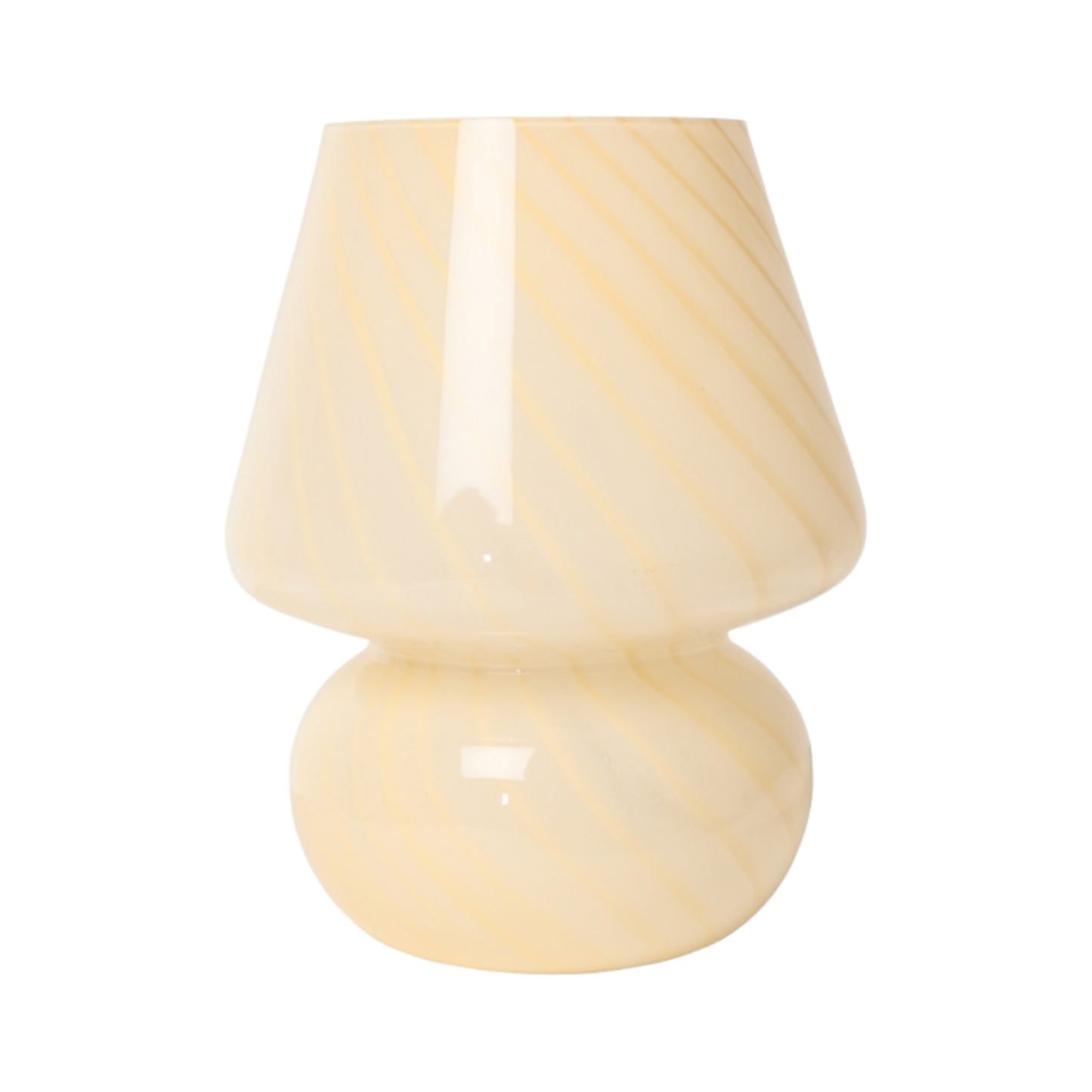 Mushroom Glass Lamp In Yellow