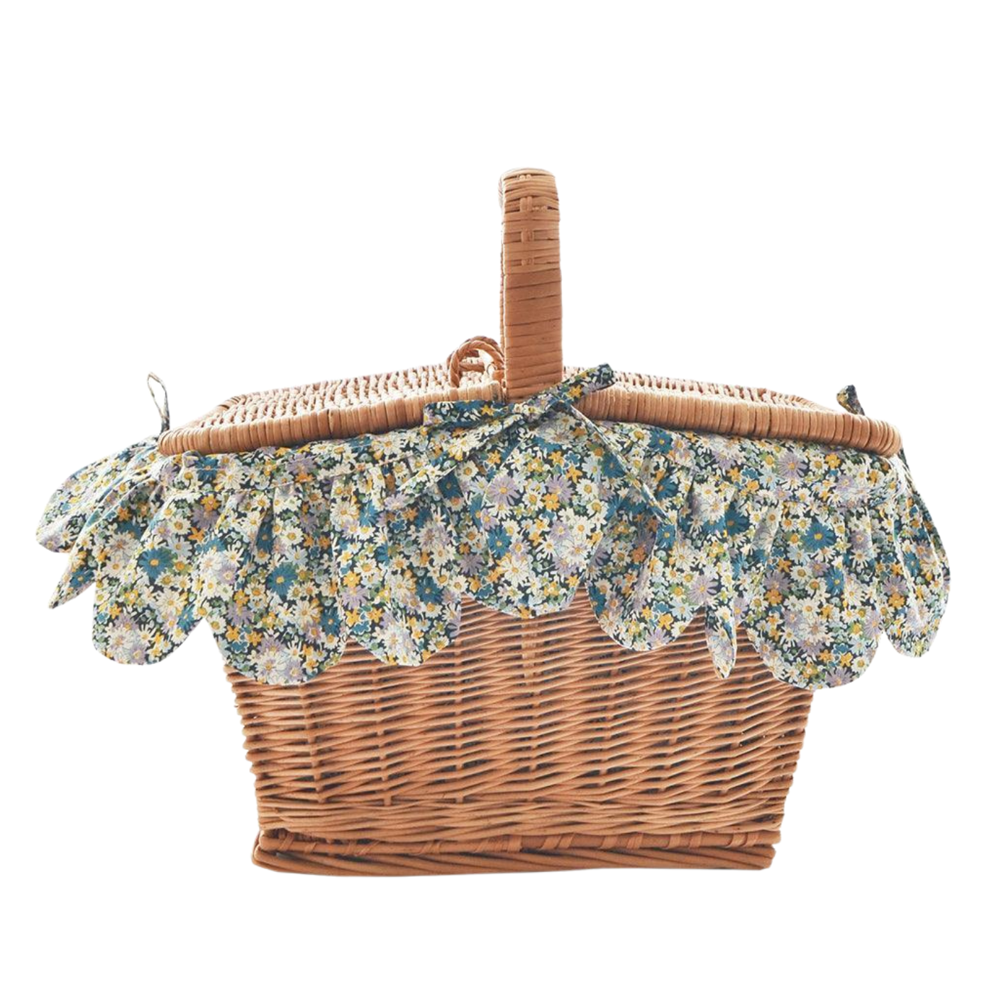 Rectangular Picnic Basket Hamper Made With Liberty Fabric Libby